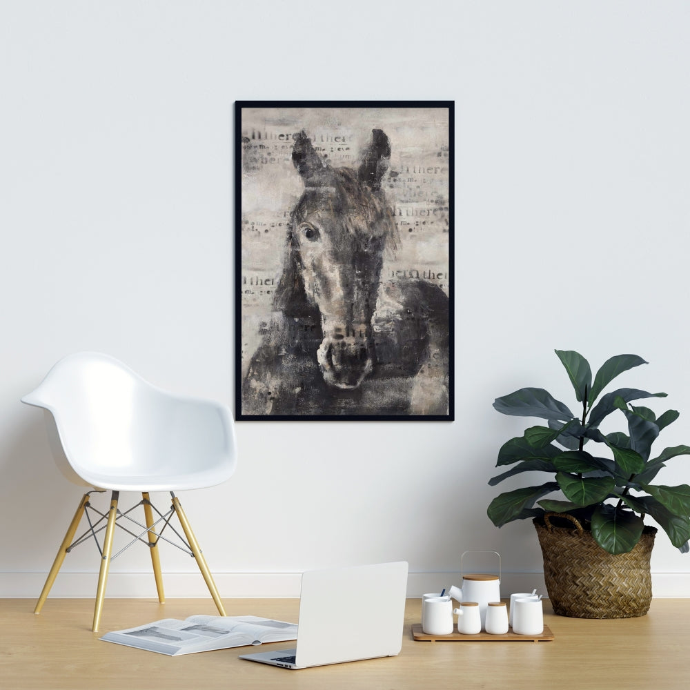 Abstract Horse Typography Canvas - Farm Animals Home Decor