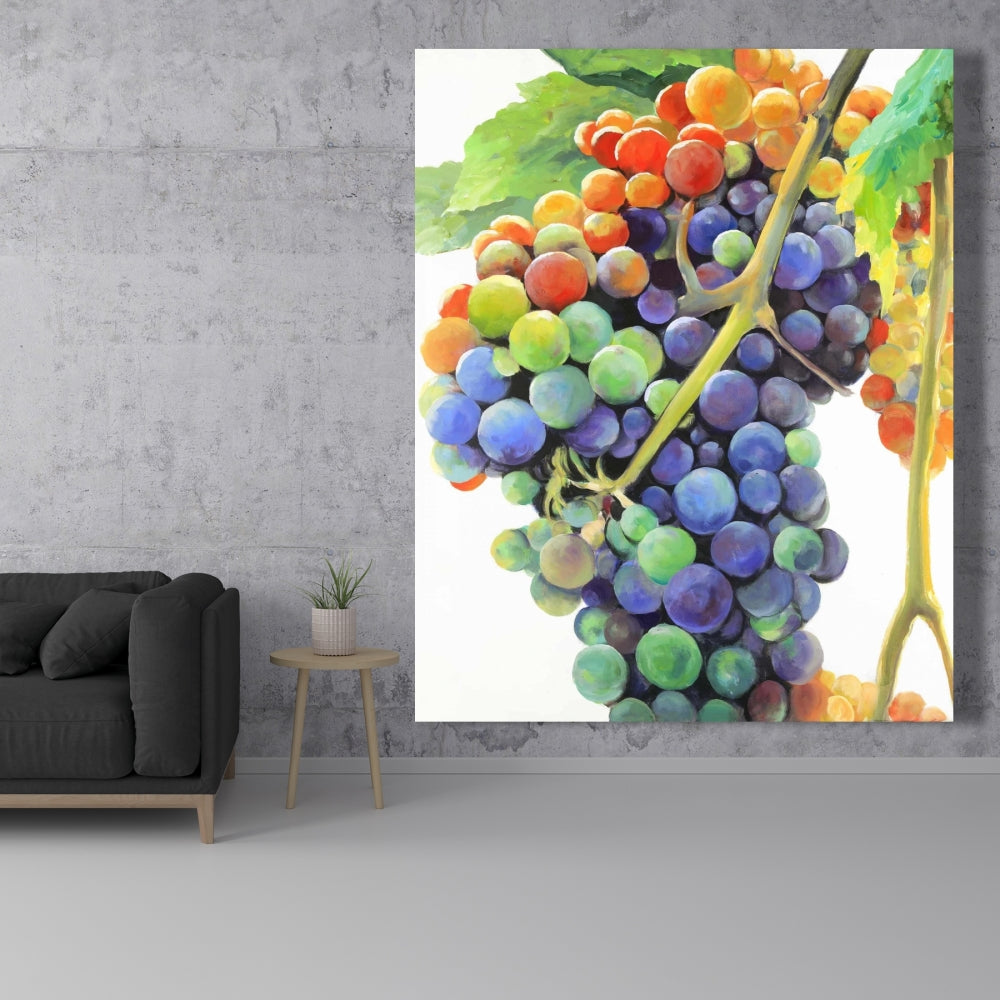 Colorful Bunch of Grapes Canvas | Home Decor Purple Art