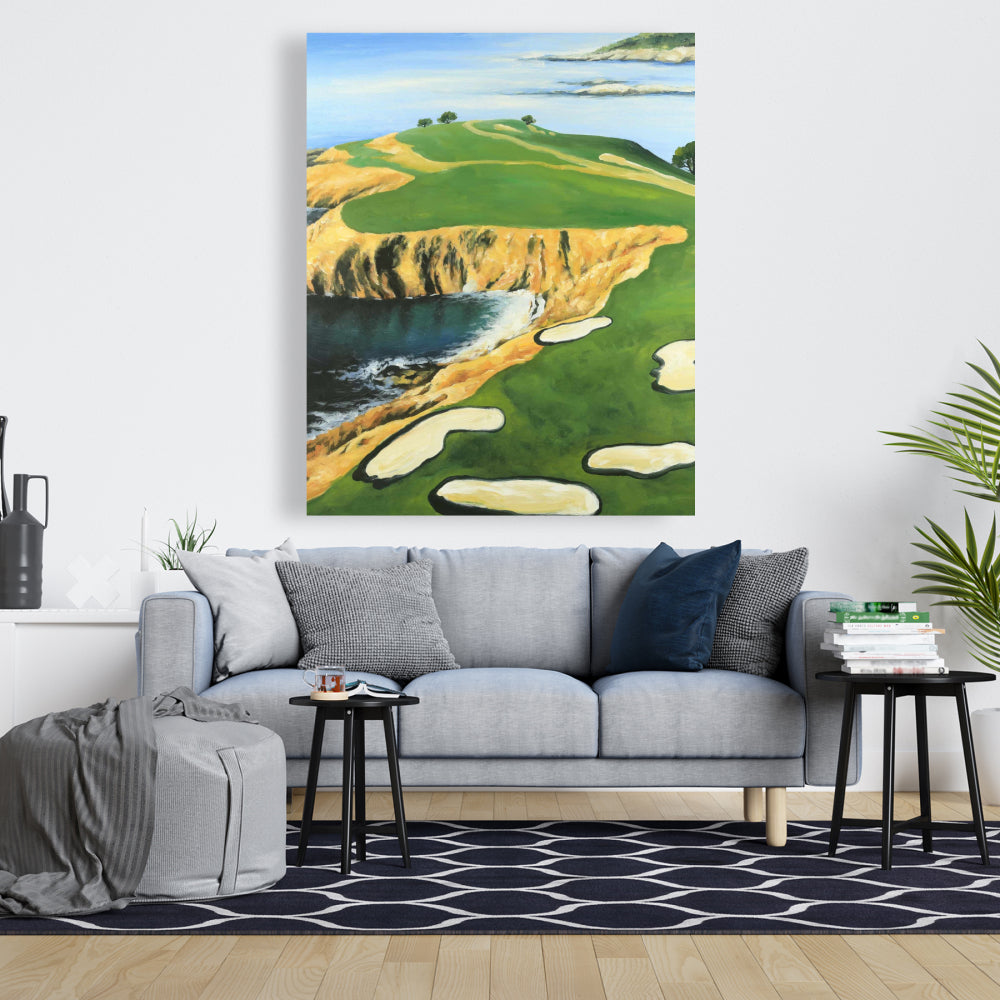 Blue Coastal Canvas - Pebble Beach Golf Links Home Decor