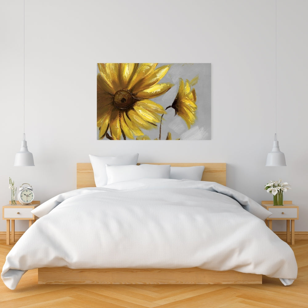 Mountain Arnica Flowers Canvas | Contemporary Floral Decor