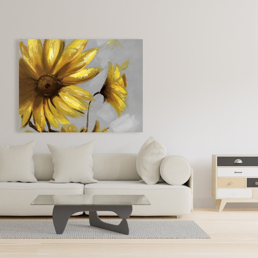 Mountain Arnica Flowers Canvas | Contemporary Floral Decor