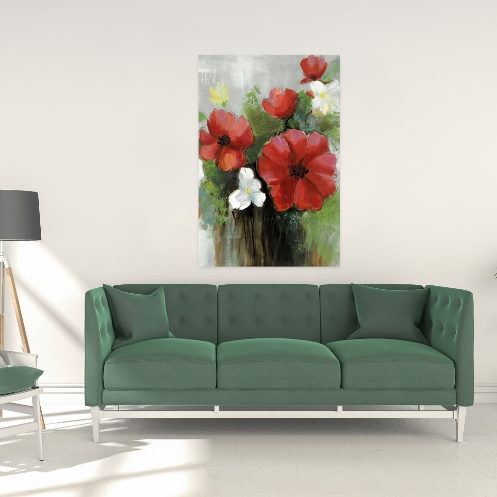 White Bedroom Canvas | Abstract Wild Flowers Bundle Decor