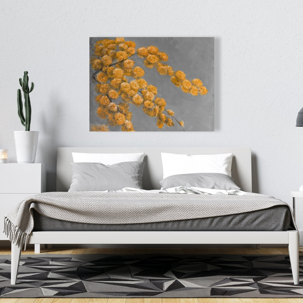 Golden Wattle Plant Canvas - Floral Botanical Bedroom Decor