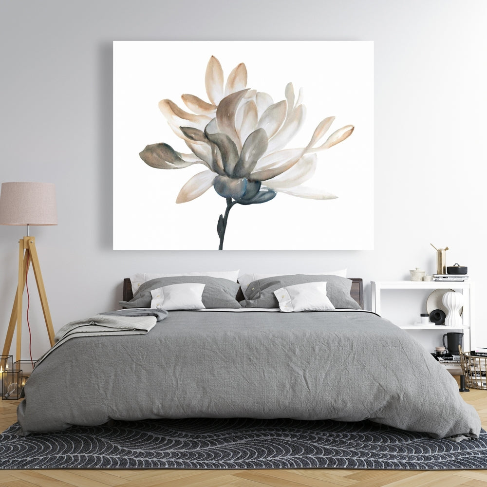 Softness Floral & Botanical Minimalist White Canvas Decor