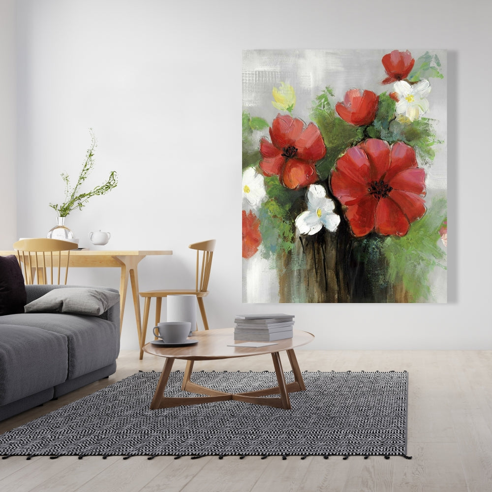 White Bedroom Canvas | Abstract Wild Flowers Bundle Decor