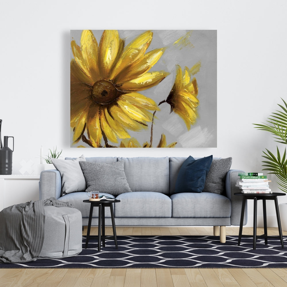 Mountain Arnica Flowers Canvas | Contemporary Floral Decor