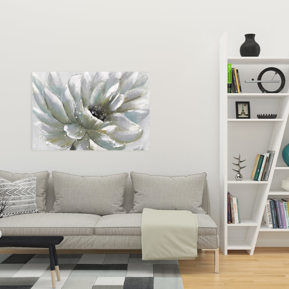 White Chrysanthemum Canvas | Bedroom Floral & Botanical Decor