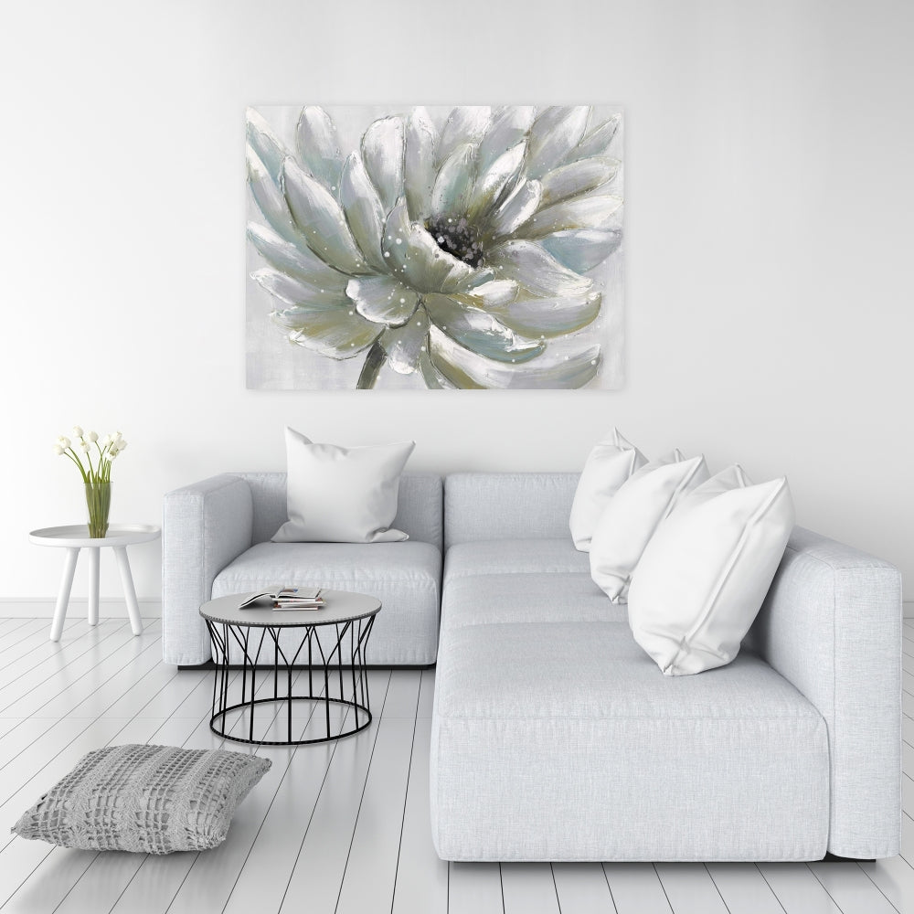 White Chrysanthemum Canvas | Bedroom Floral & Botanical Decor