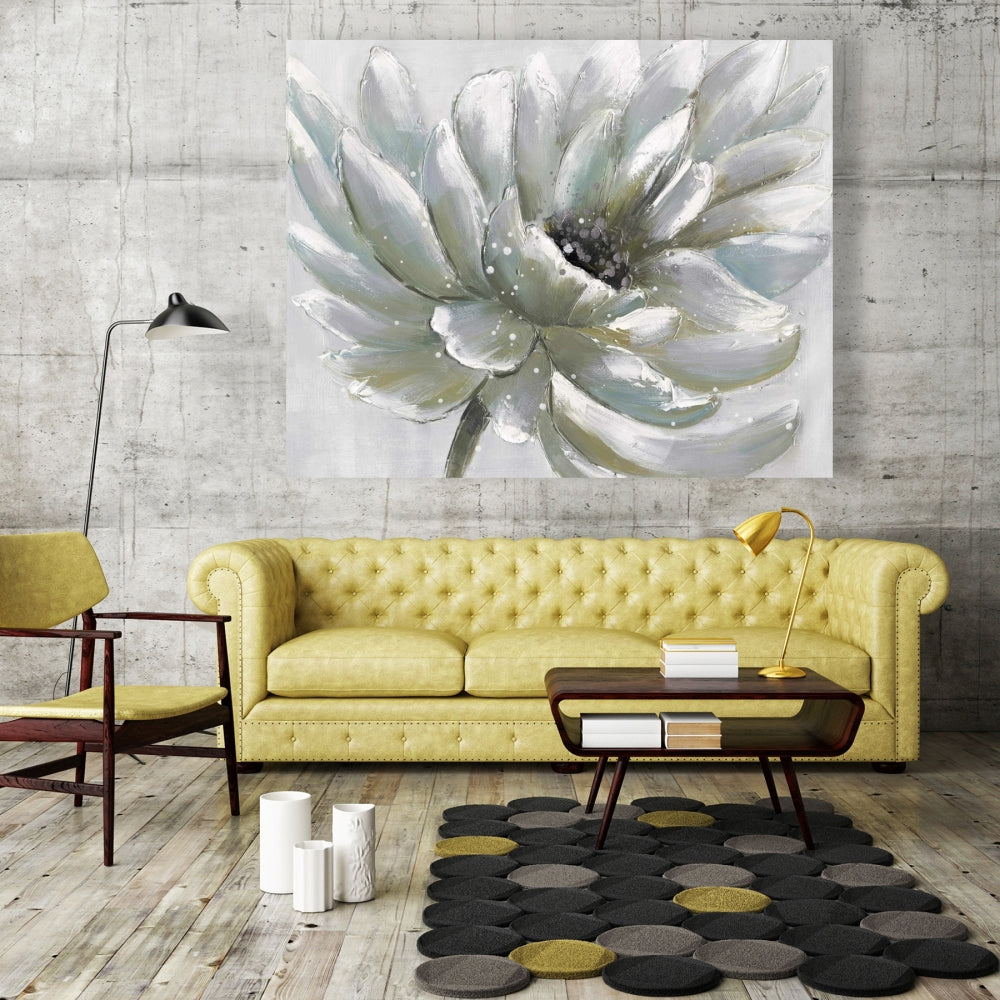 White Chrysanthemum Canvas | Bedroom Floral & Botanical Decor