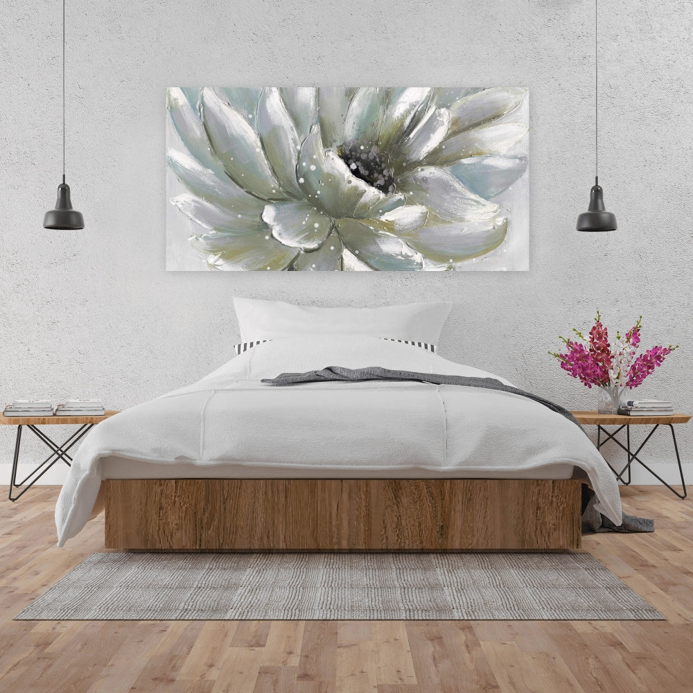 White Chrysanthemum Canvas | Bedroom Floral & Botanical Decor