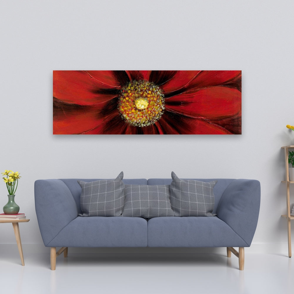 Red Daisy Floral Botanical Canvas | Contemporary Home Decor