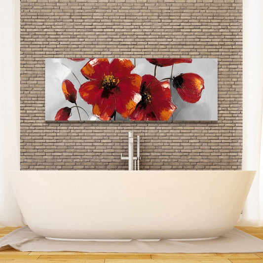 Anemone Flowers Canvas - Floral Botanical Gray Home Decor