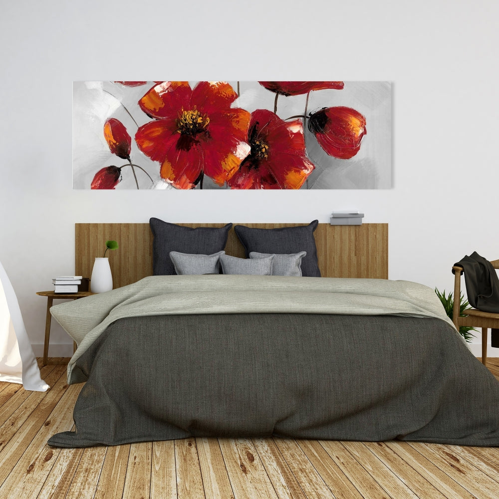 Anemone Flowers Canvas - Floral Botanical Gray Home Decor