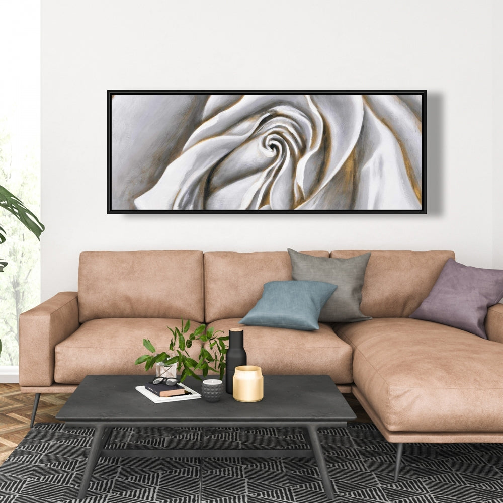 White Rose Delicate Canvas | Botanical Bedroom Wall Art Decor