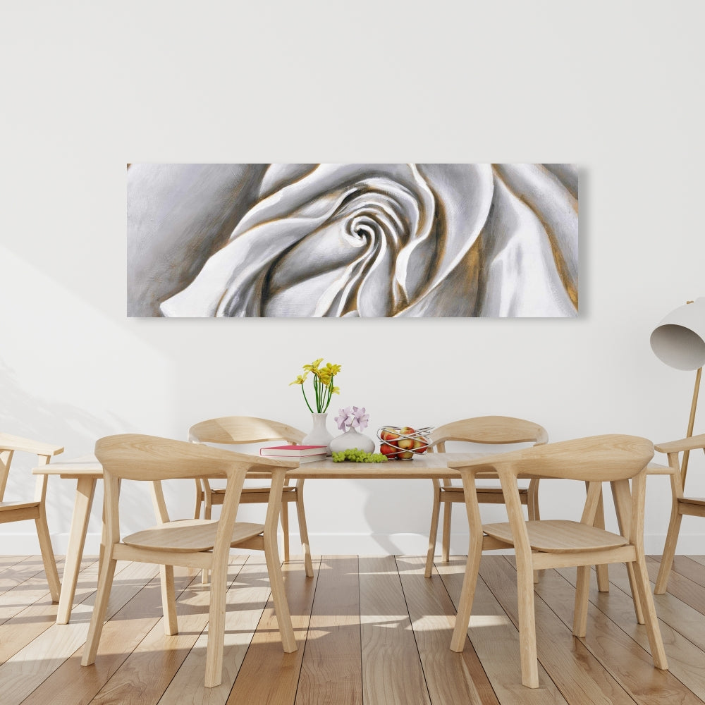 White Rose Delicate Canvas | Floral Botanical Bedroom Decor