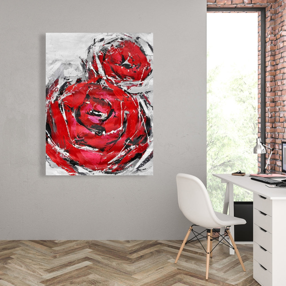 Abstract Red Roses Canvas | Floral & Botanical Home Decor
