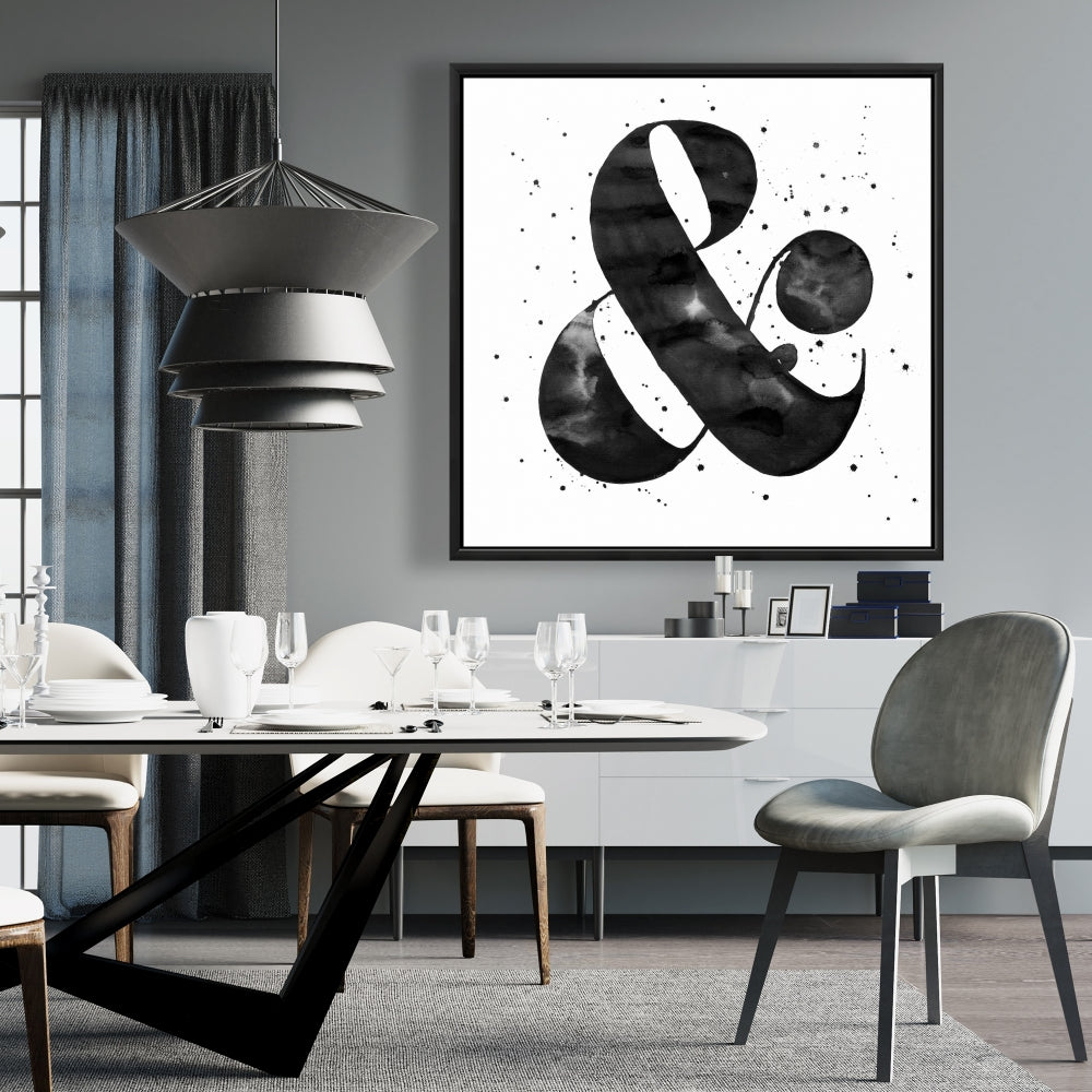 Toile monochrome Esperluette | Symboles typographiques, décoration d'intérieur