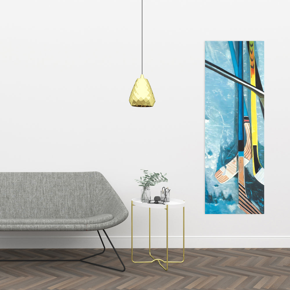 Toile représentant des bâtons de hockey – Décoration murale pour homme, sports et jeux