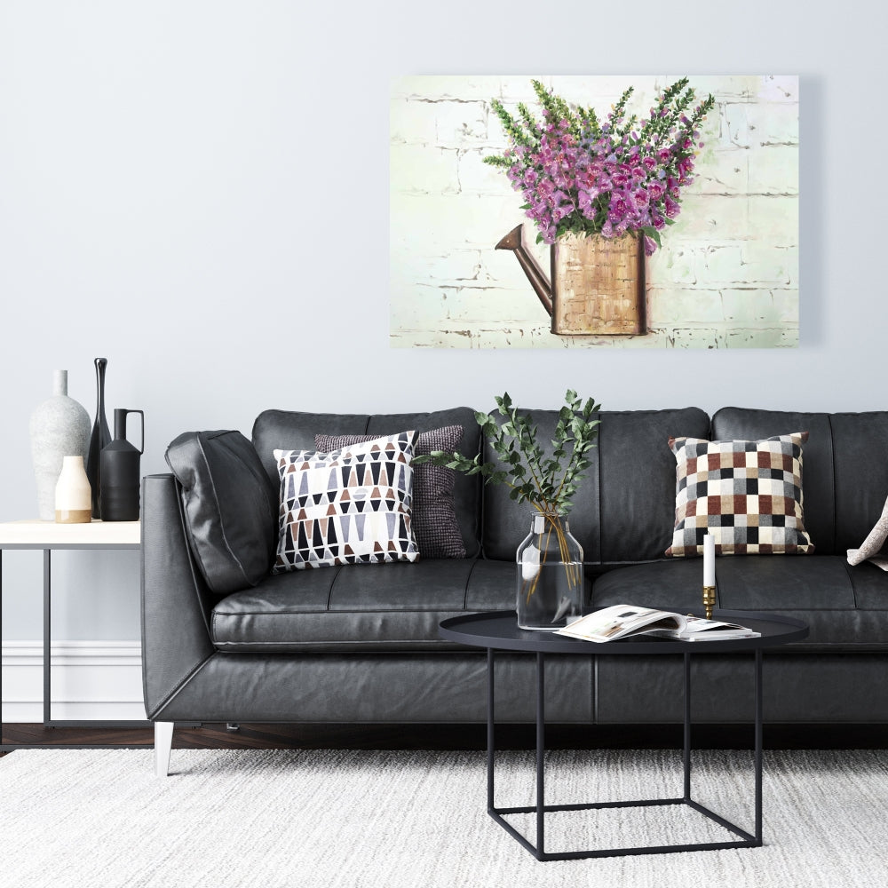 Rustic Purple Foxglove Floral Canvas | Botanical Home Decor