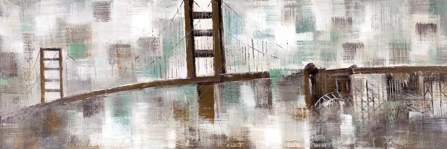 Abstract Golden Gate Canvas | Bedroom Cityscape Decor