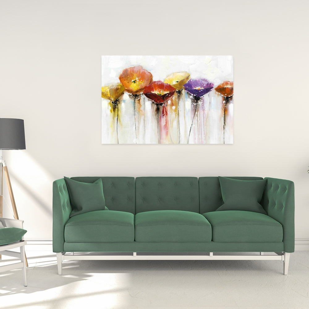 Colorful Abstract Floral Canvas | Botanical Home Decor