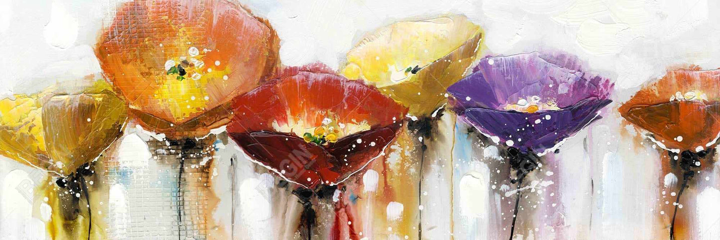Colorful Abstract Floral Canvas | Botanical Home Decor