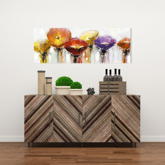 Colorful Abstract Floral Canvas | Botanical Home Decor