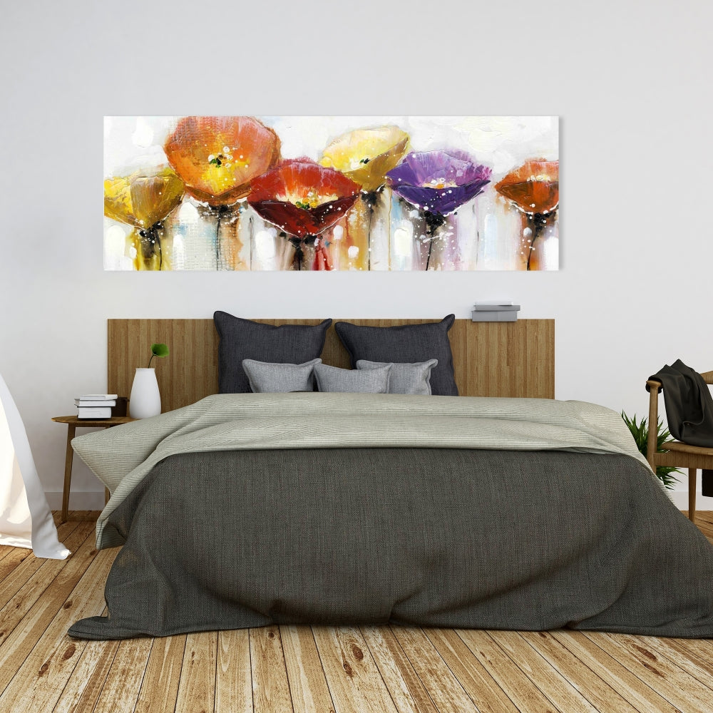 Colorful Abstract Floral Canvas | Botanical Home Decor