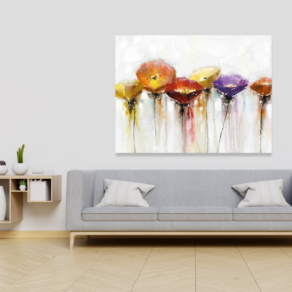 Colorful Abstract Floral Canvas | Botanical Home Decor