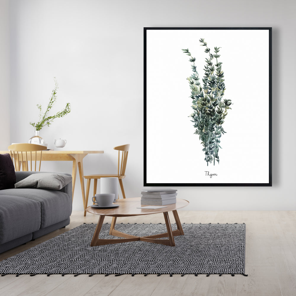 Toile encadrée « Feuilles de thym » | Décoration murale