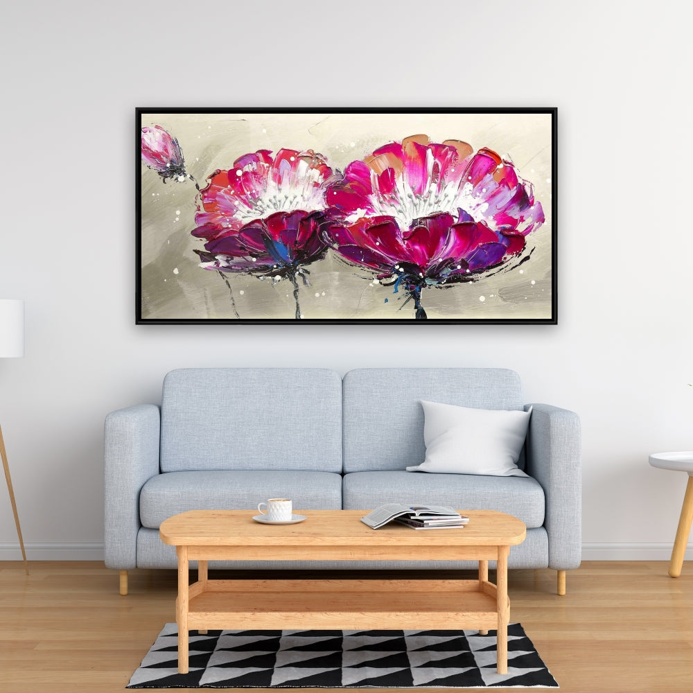 Two Wild Flowers Framed Canvas | Floral Botanical Wall Art