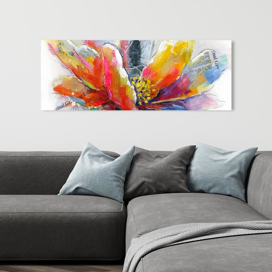 Red Botanical Canvas | Abstract Flower Texture Home Decor