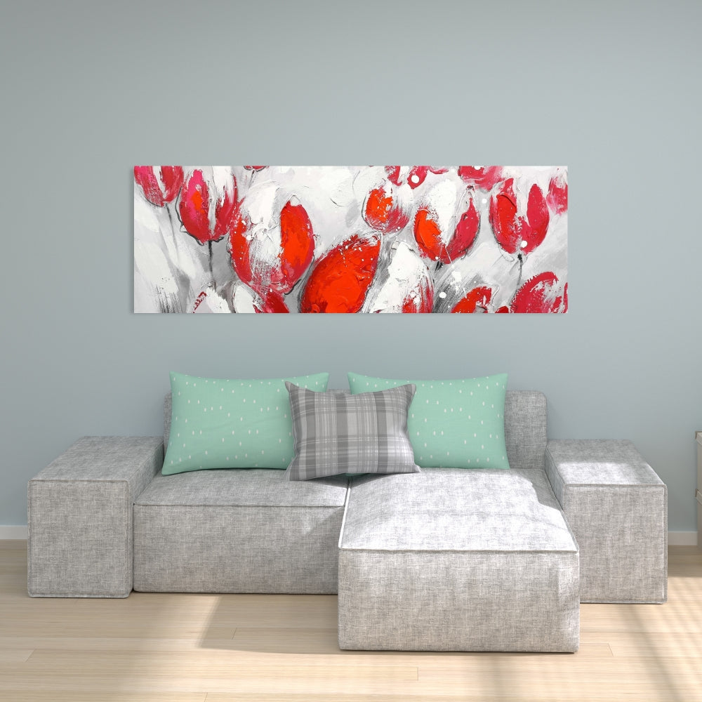 Red Tulips Canvas | Botanical Contemporary Floral Home Decor