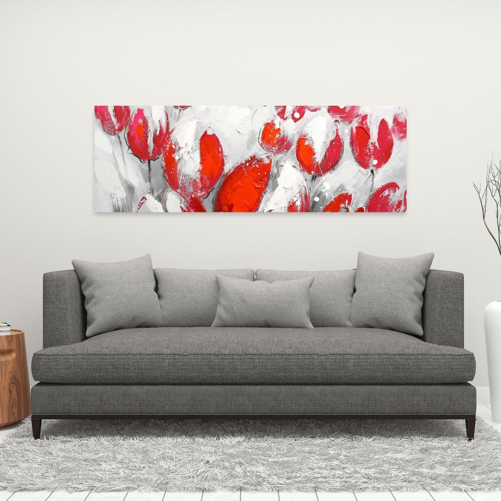 Red Tulips Canvas | Botanical Contemporary Floral Home Decor