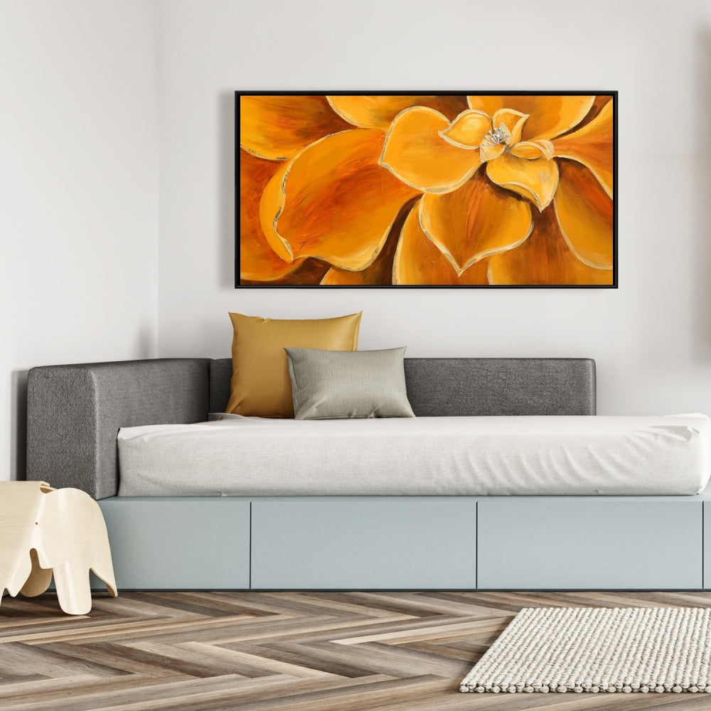 Orange Flower Closeup Canvas | Floral Botanical Home Decor