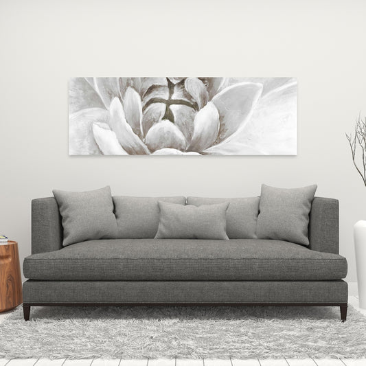 Modern White Canvas - Delicate White Chrysanthemum Decor
