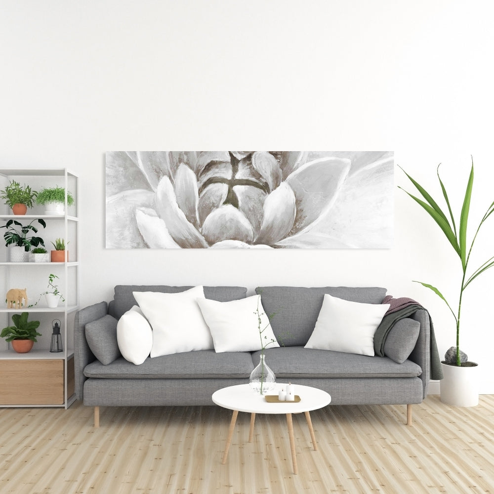 Modern White Canvas - Delicate White Chrysanthemum Decor