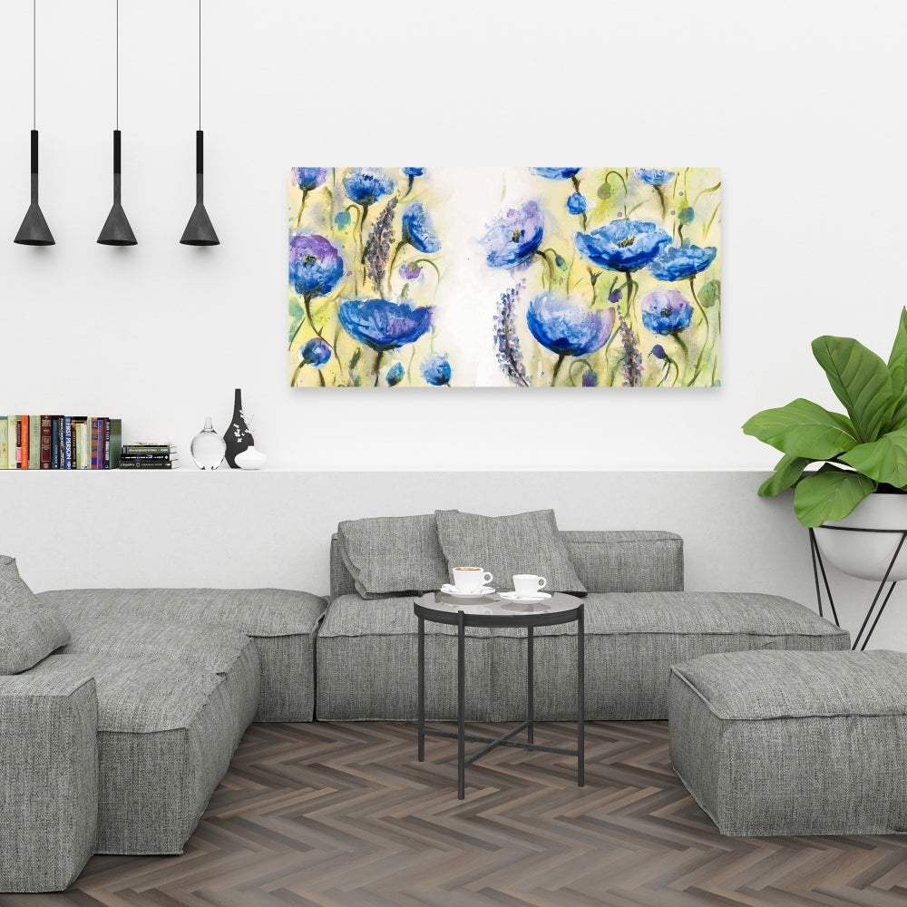 Blue Botanical Bedroom Canvas - Blue Garden Home Decor Art
