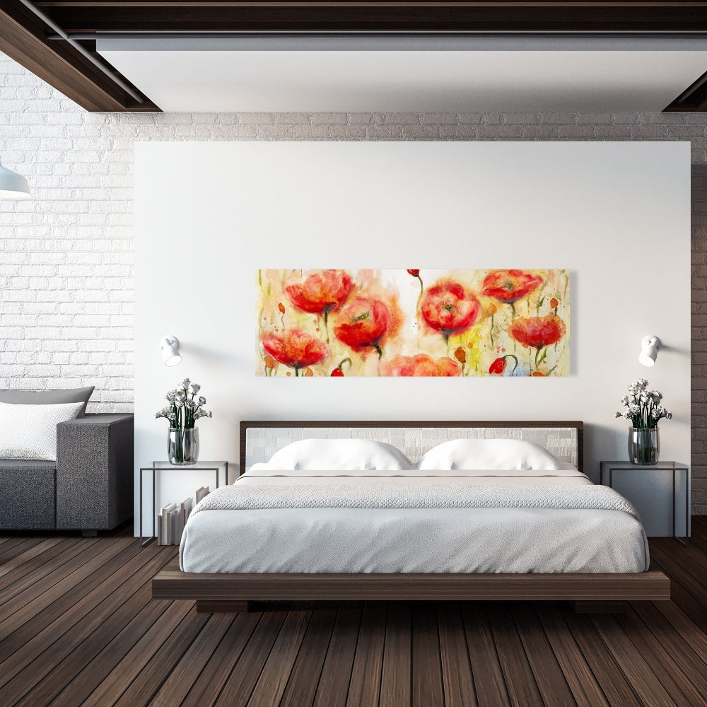 Red Flowers Garden Canvas | Floral & Botanical Home Decor