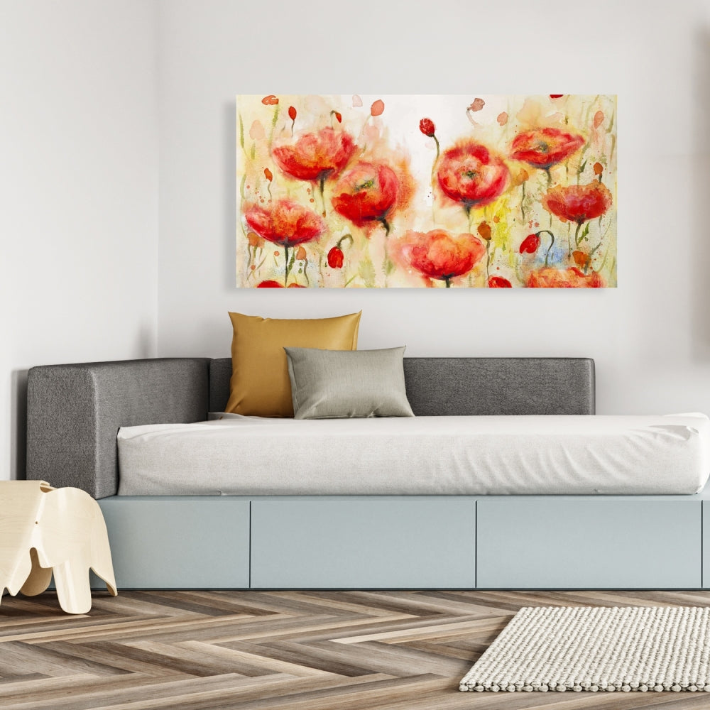 Red Flowers Garden Canvas | Floral & Botanical Home Decor