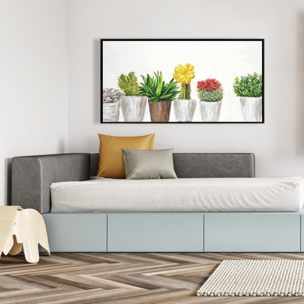 Toile encadrée Petits cactus et plantes succulentes | Décoration murale botanique