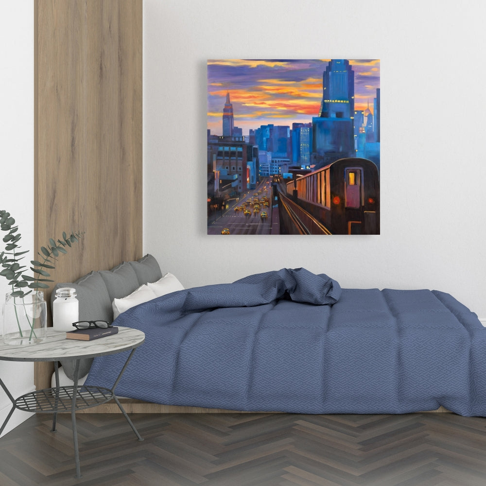 Toile « Métro de New York » | Art contemporain pour la chambre à coucher