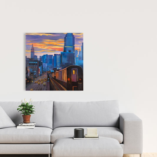 Toile « Métro de New York » | Art contemporain pour la chambre à coucher
