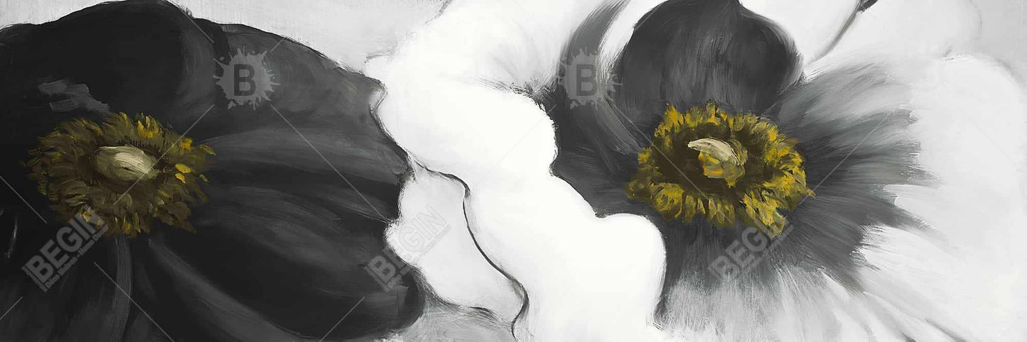 Fleurs blanches assorties | Toile encadrée florale contemporaine