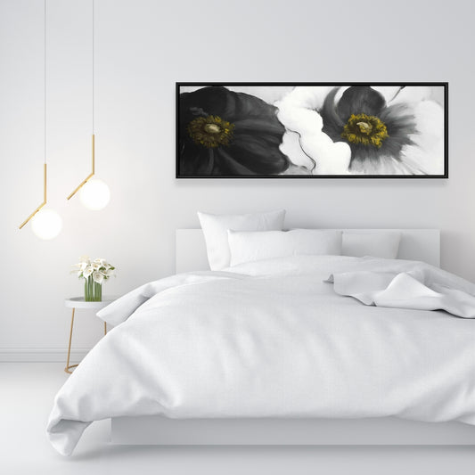 Fleurs blanches assorties | Toile encadrée florale contemporaine