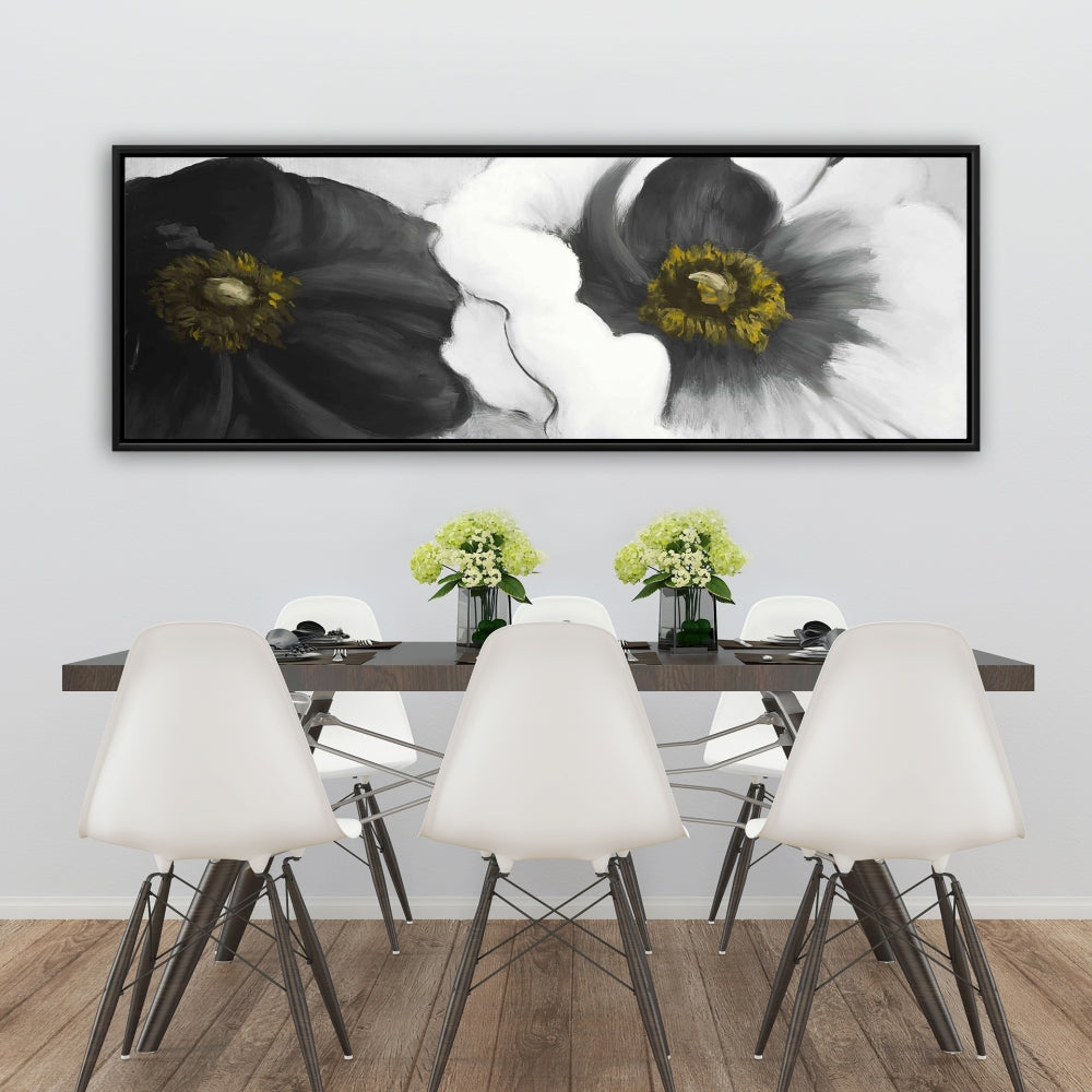 Fleurs blanches assorties | Toile encadrée florale contemporaine