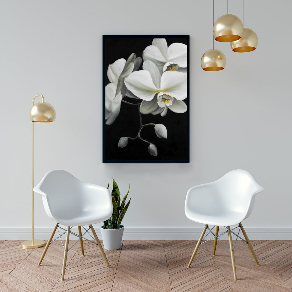Toile Orchidées blanches | Décoration florale et botanique pour chambre