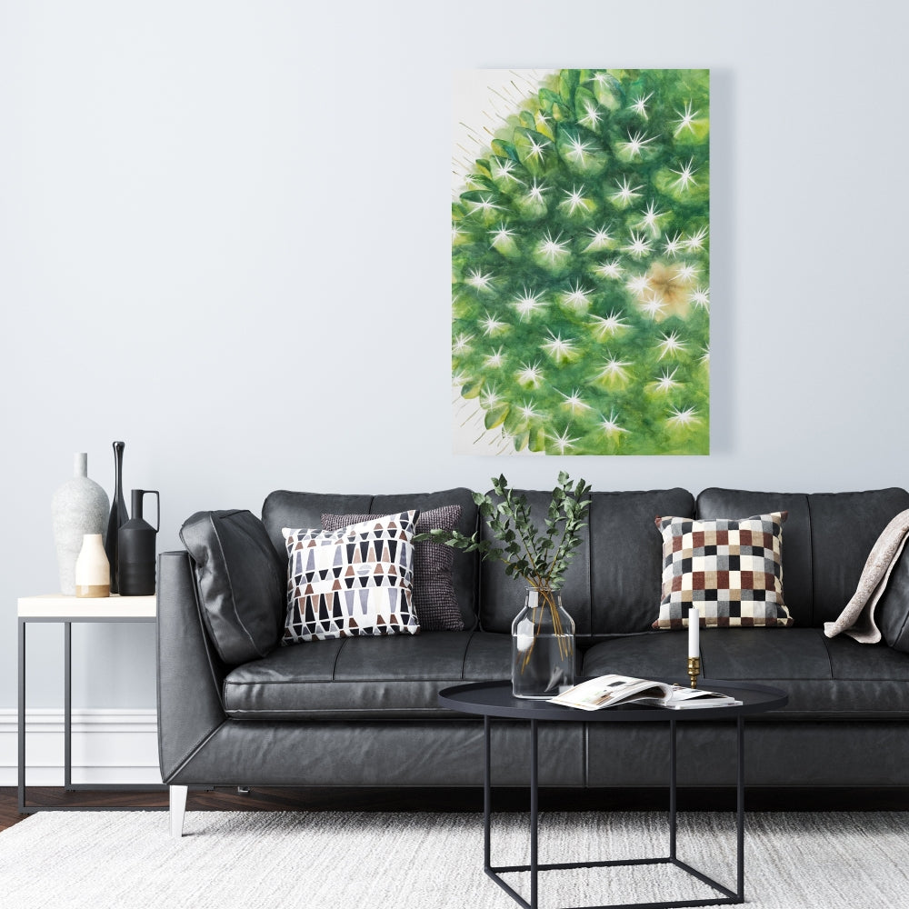 Watercolor Mini Cactus Canvas | Exotic Floral Bedroom Decor