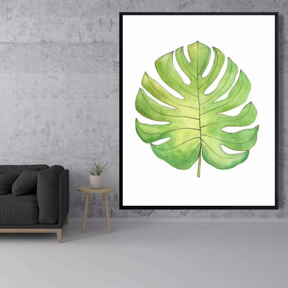 Toile encadrée à motif de feuilles tropicales | Décoration botanique pour la maison