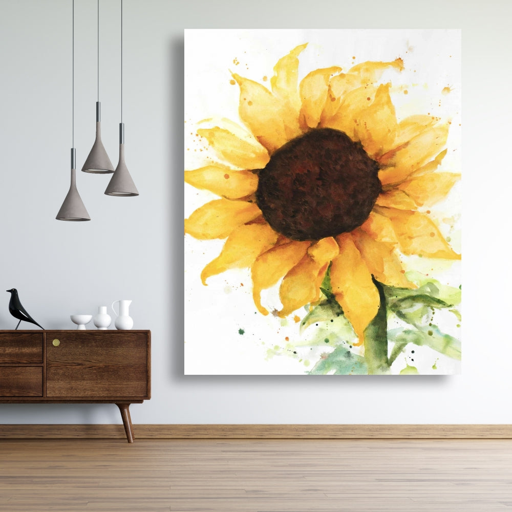 Toile rustique tournesol – Décoration florale et botanique pour la maison